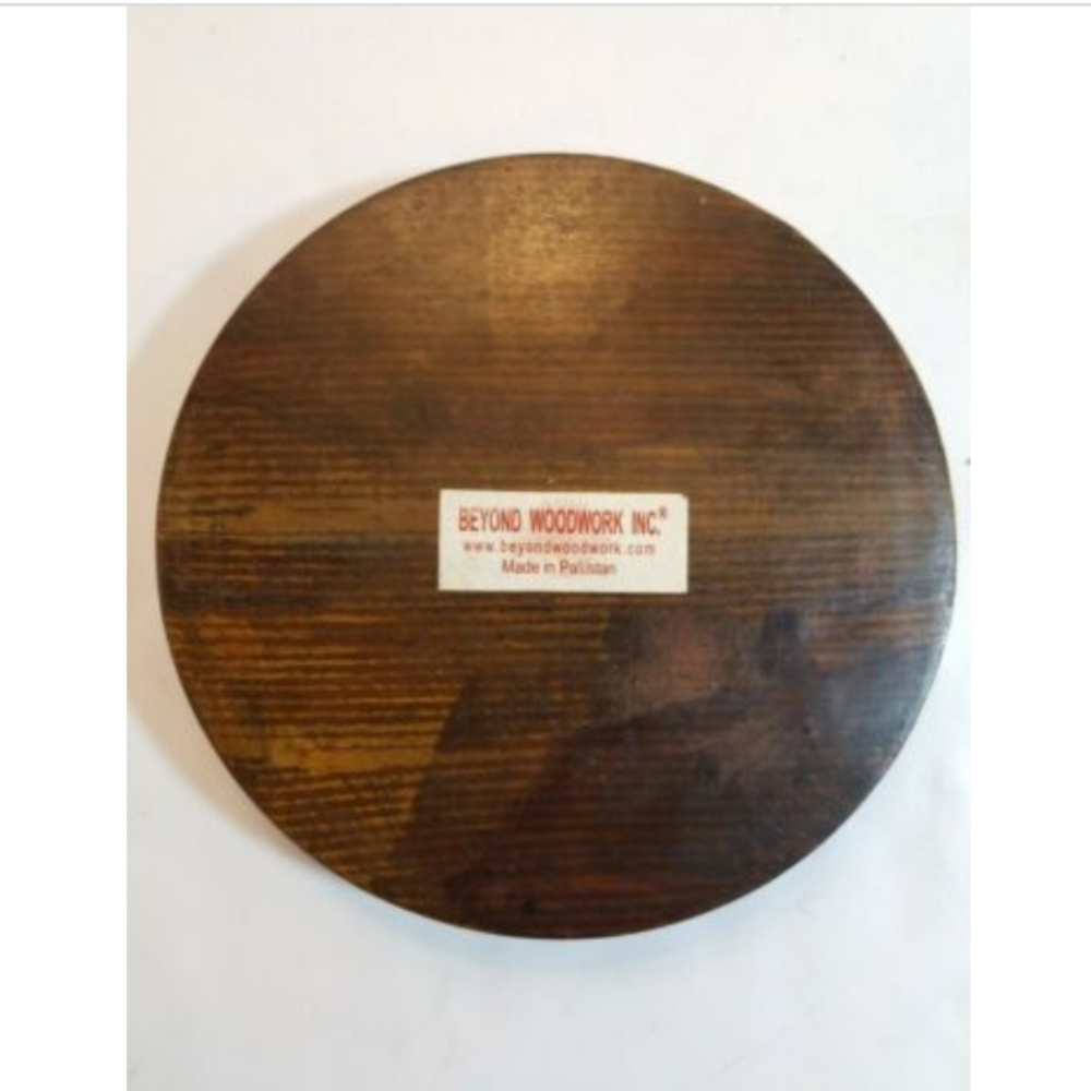 TRIVET To BASKET Heart Shape Hand Carved Wood - Picture 7 of 8